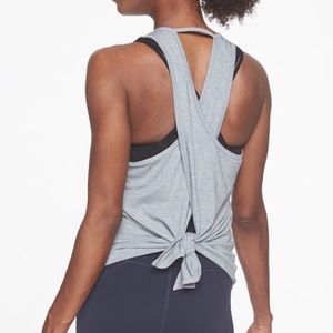 ATHLETA Essence Tie Back Tank Top Grey M